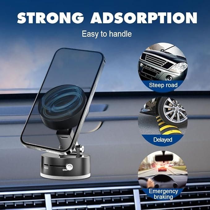 Vacuum Magnetic Suction Phone Holder | Foldable & Rotatable