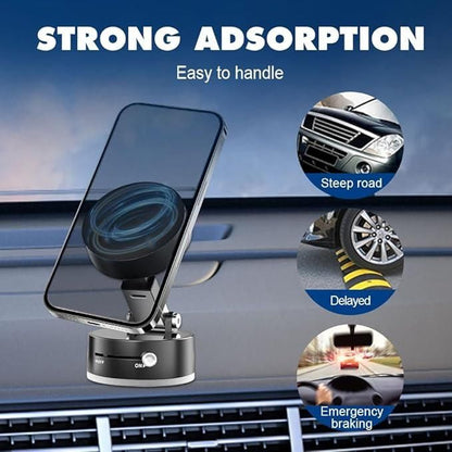 Vacuum Magnetic Suction Phone Holder | Foldable & Rotatable