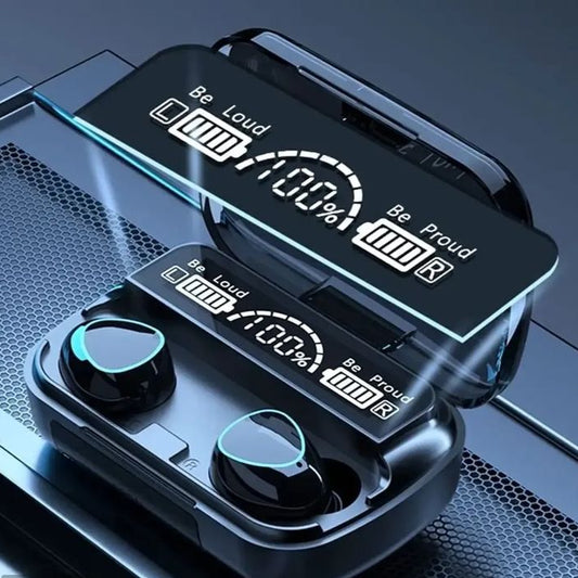 M10 True Wireless Earbuds Bluetooth 5.1, 40H Playtime, Touch Control, HD Sound, LED Display, In-Ear Headphones with Mic