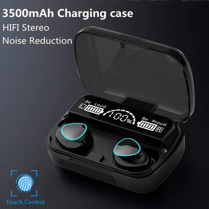 M10 True Wireless Earbuds Bluetooth 5.1, 40H Playtime, Touch Control, HD Sound, LED Display, In-Ear Headphones with Mic