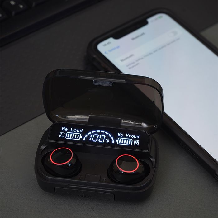 M10 True Wireless Earbuds Bluetooth 5.1, 40H Playtime, Touch Control, HD Sound, LED Display, In-Ear Headphones with Mic